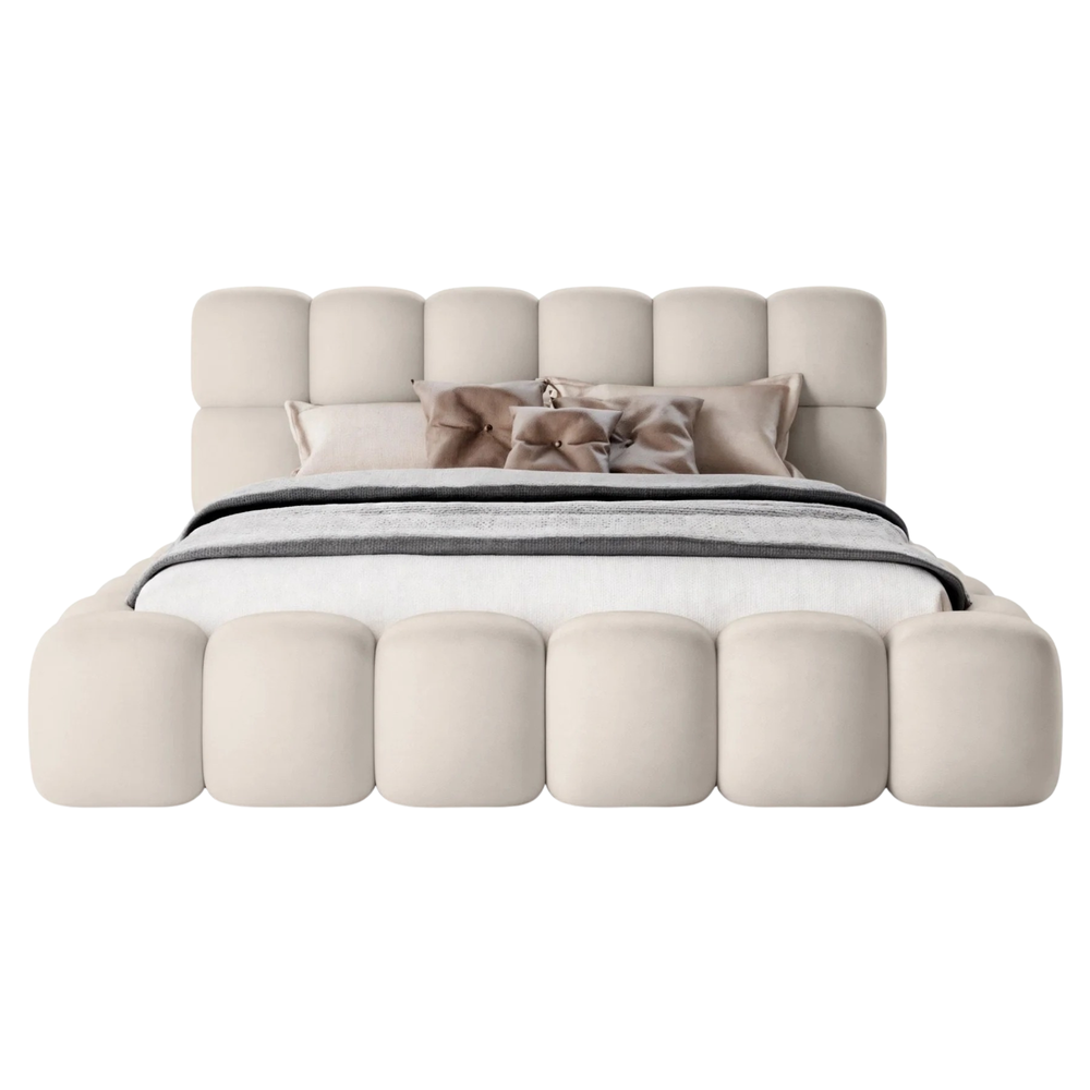 Miegamojo lova JASMIJA, šviesiai smėlio piano