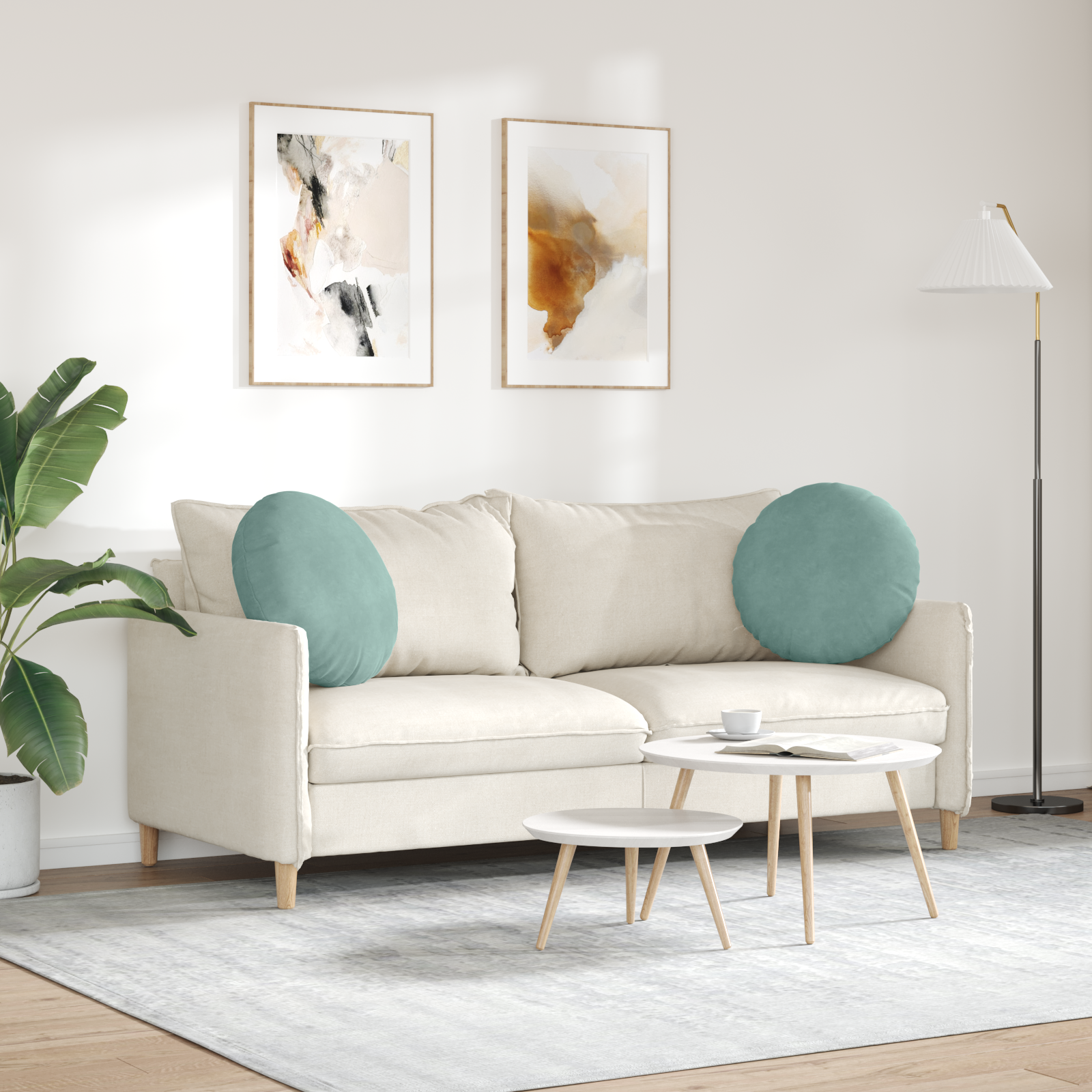 Sėdynių pagalvėlės 2 pcs Jūrinė žalia Ø 40 x 13 cm Aksomas