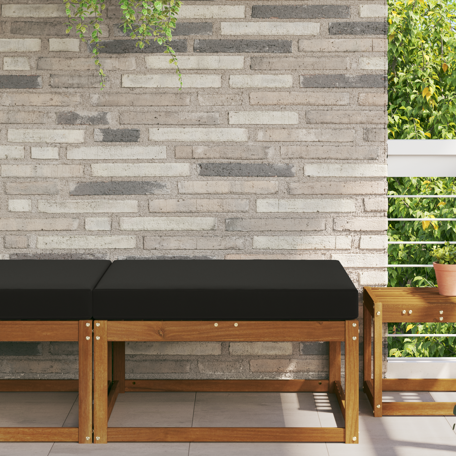 Lauko sofa pagalvėlė Juodas 80 x 80 x 8 cm Poliesteris