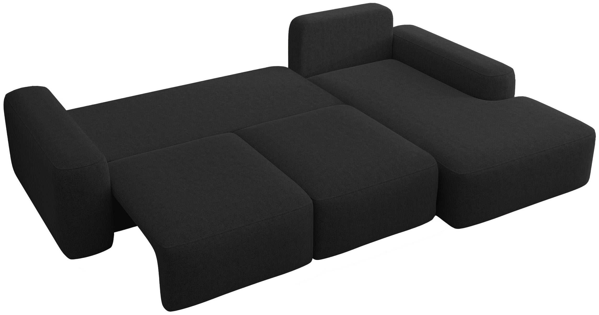 Kampinė sofa CARNOS, juodos spalvos šenilas