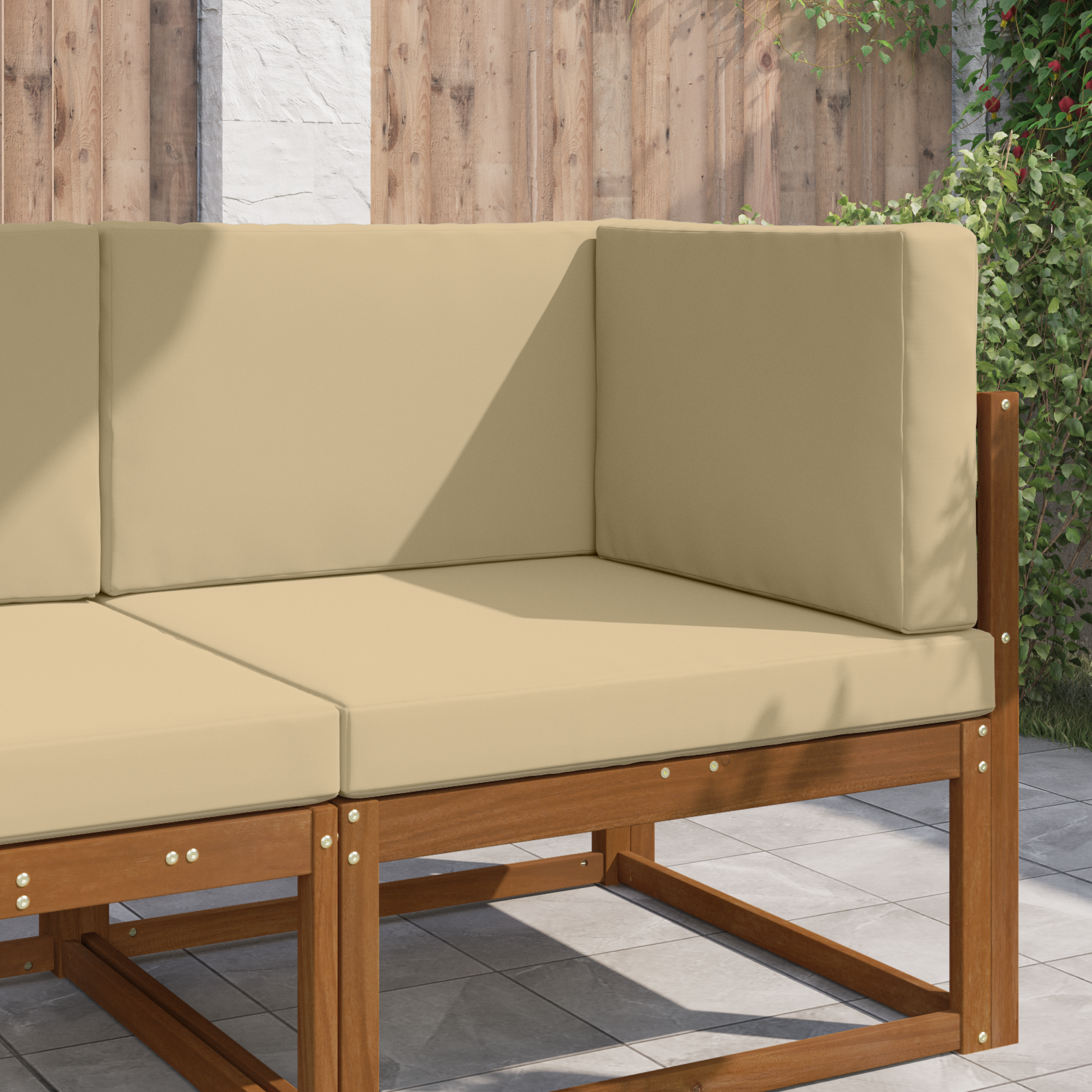 Lauko sofa pagalvėlė 3 pcs Smėlio Poliesteris