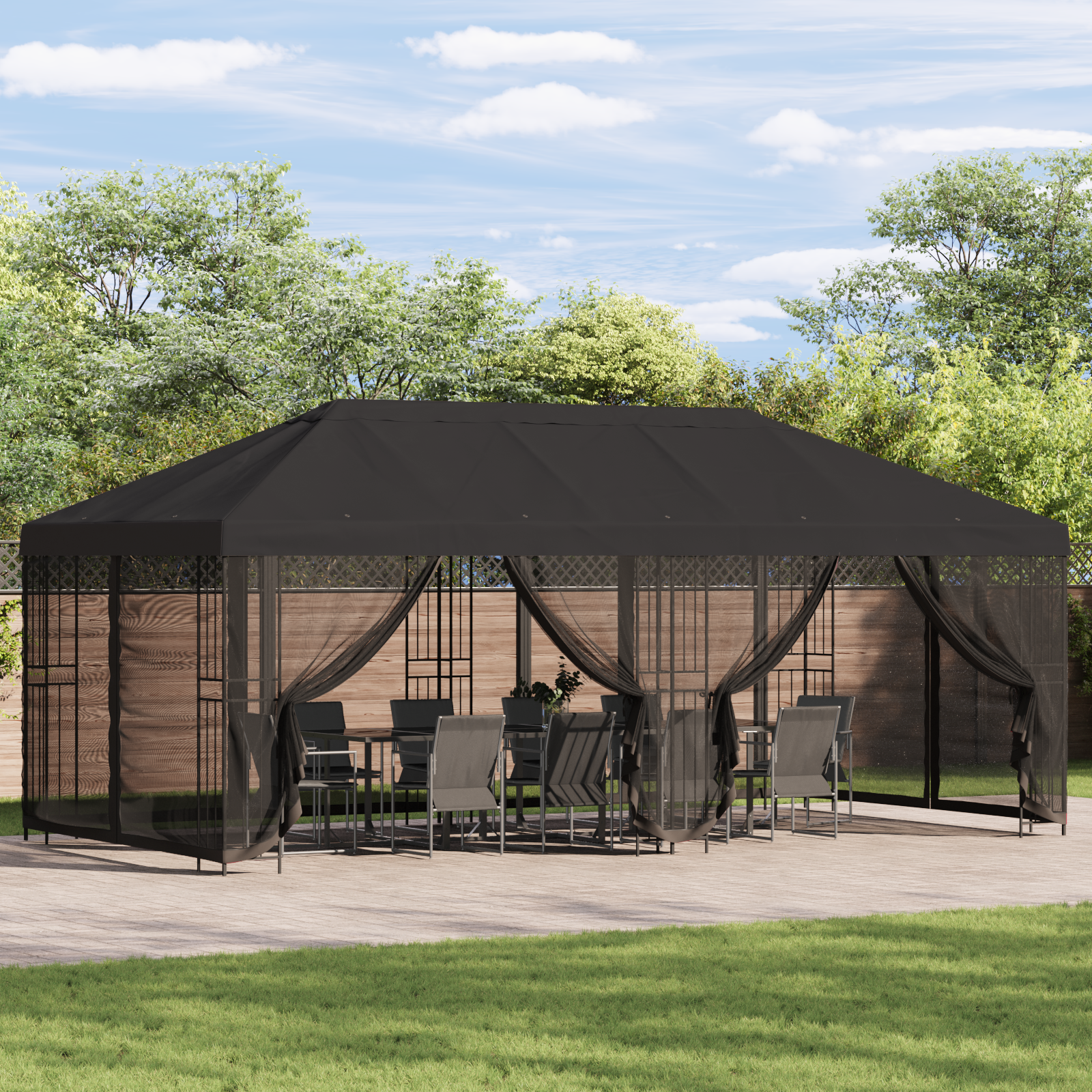 Nojumes ar sānu sienām 6 x 3 m Antracīts