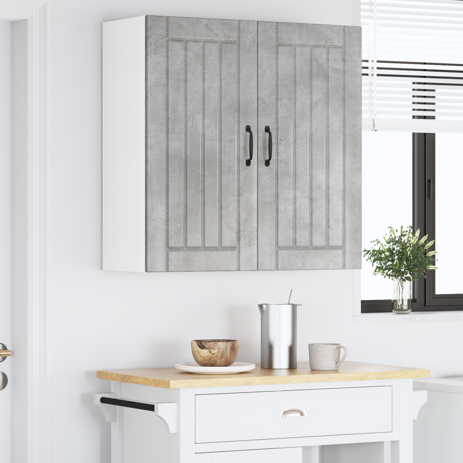 Virtuves piekaramais skapītis Betona pelēks 80 x 31 x 80 cm