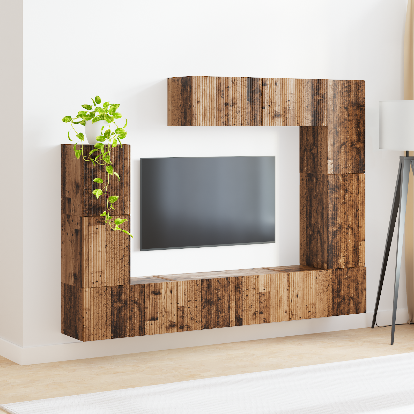 TV spintelių komplektas 5 pcs Senovinis medis Apdirbta mediena