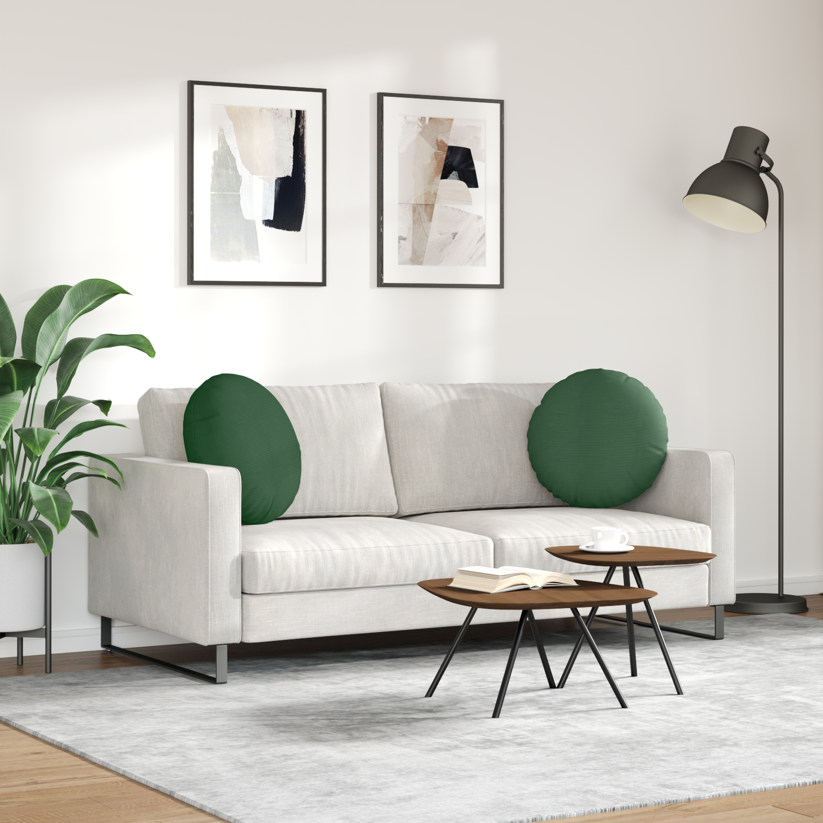 Sėdynių pagalvėlės 2 pcs Tamsiai žalia Ø 50 cm
