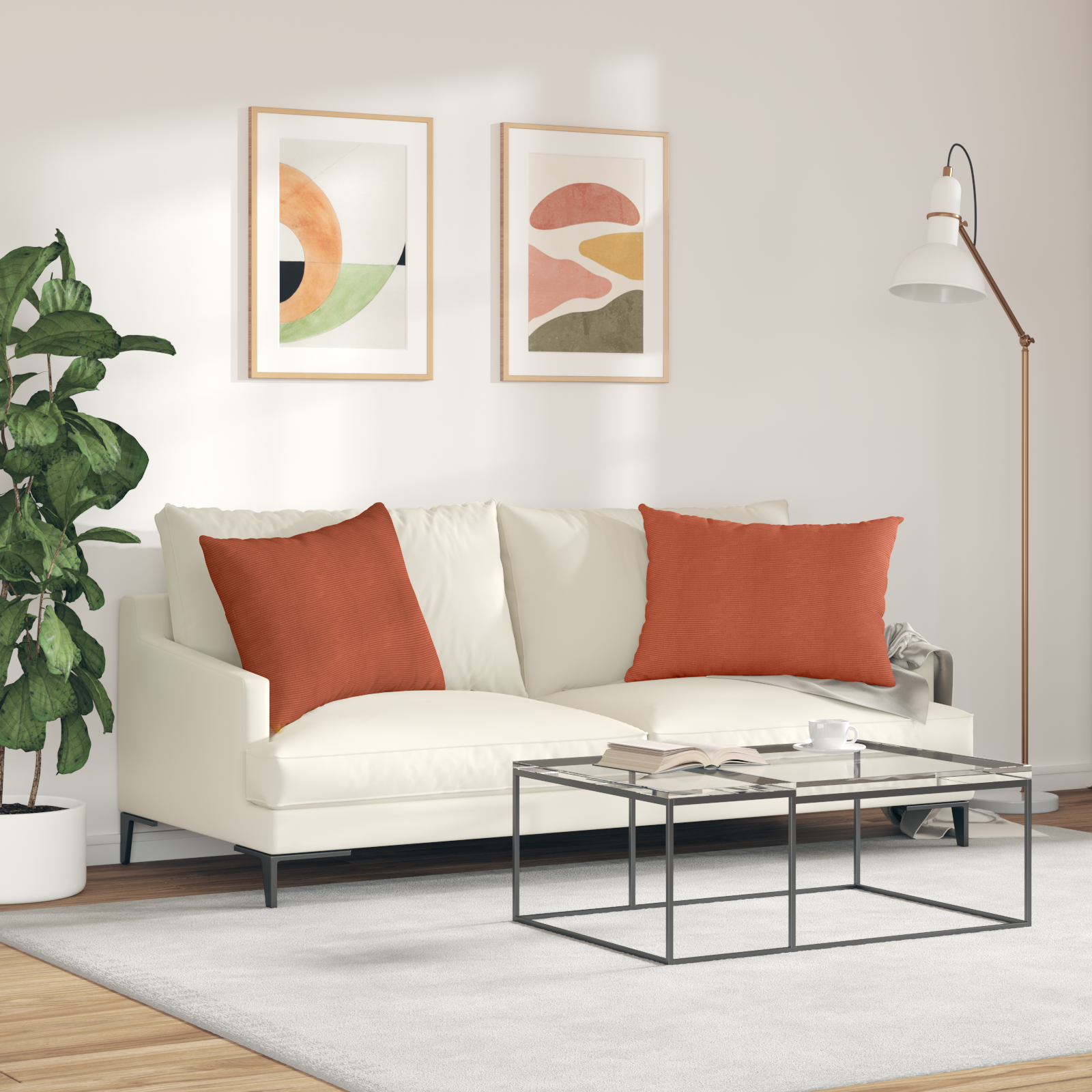 Dīvāna Spilveni 2 gab. Sarkans-oranžs 70 x 50 cm
