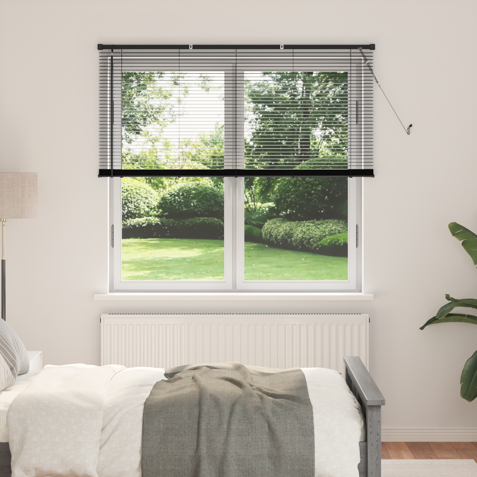 Venecijos žaliuzės Reguliuojamas Juoda 150 x 140 cm PVC