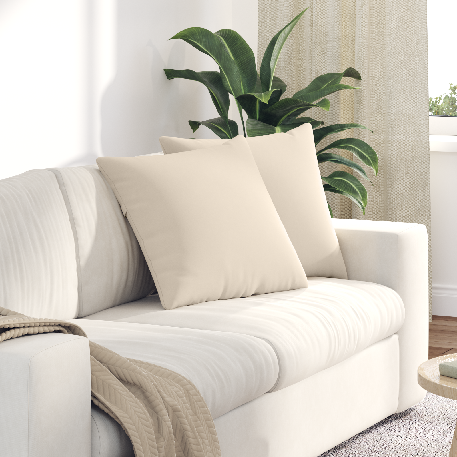 Sofa Pagalvės 2 pcs Smėlio 50 x 50 cm audinys