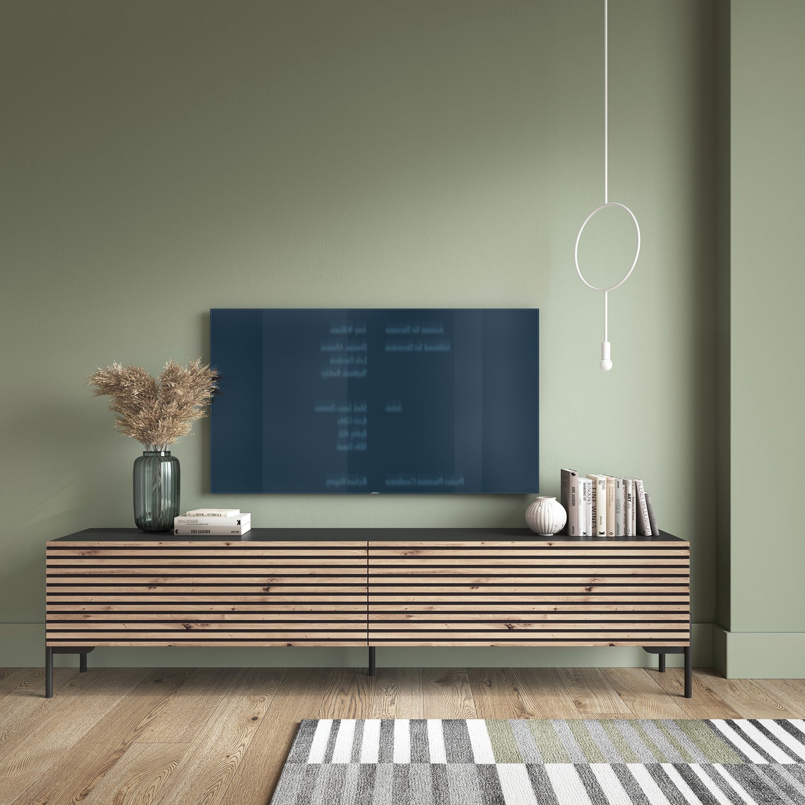 TV staliukas LAMMELO, juodas, 140 cm