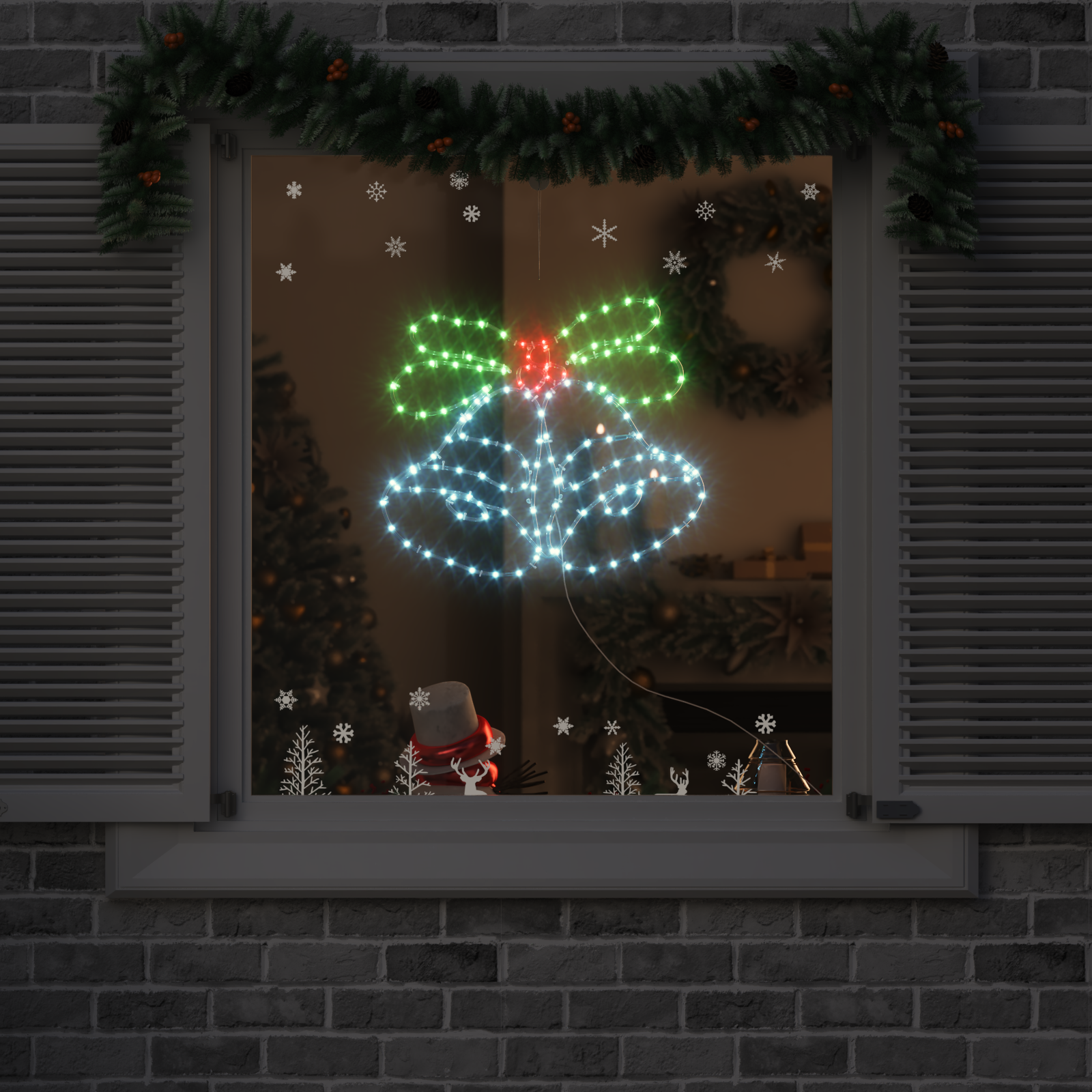 Kalėdų skambutis su 144 LED Įvairiaspalvis 56 x 46 cm PVC