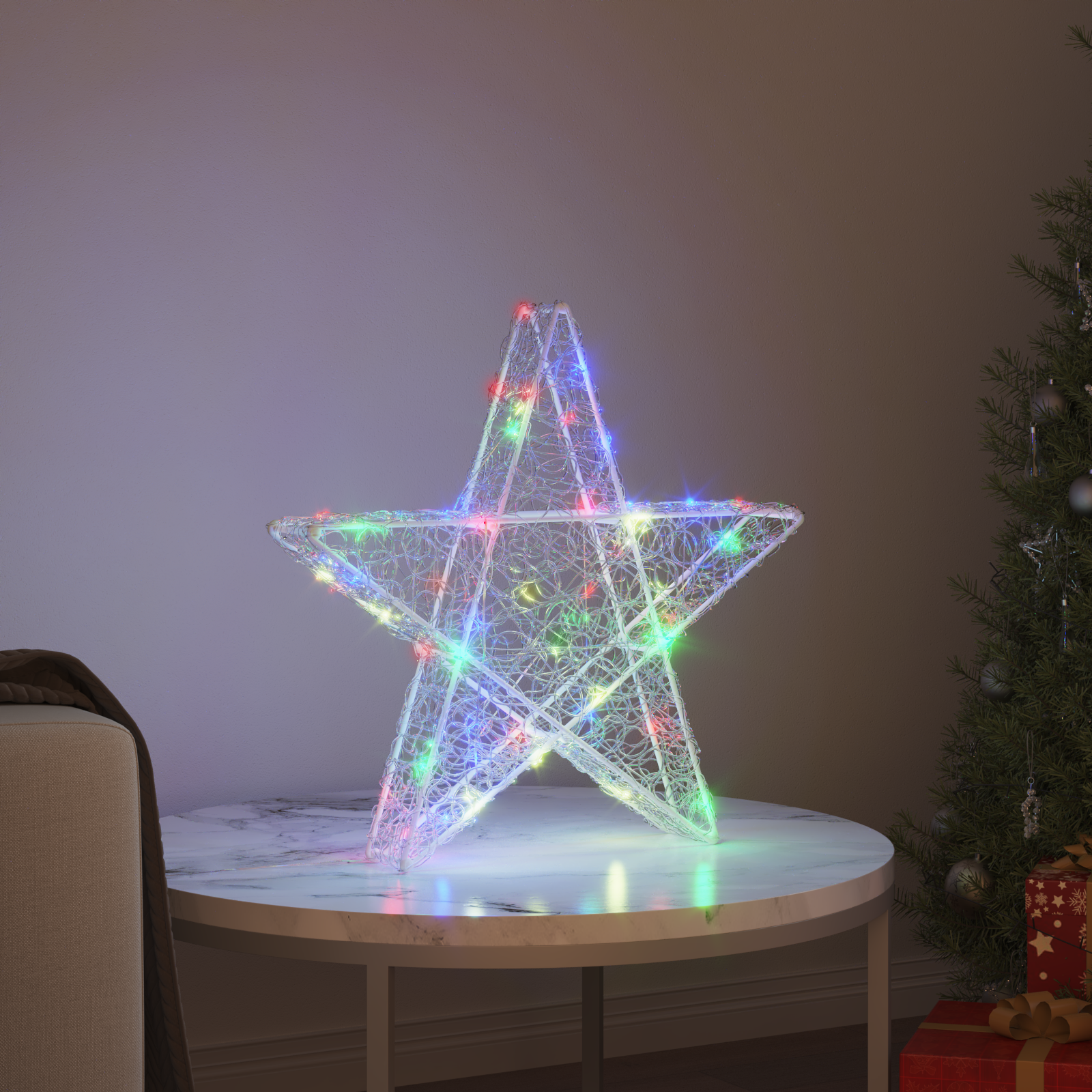 3D žvaigždė su 50 LED Įvairiaspalvis 55 x 53.5 x 10 cm Akrilas