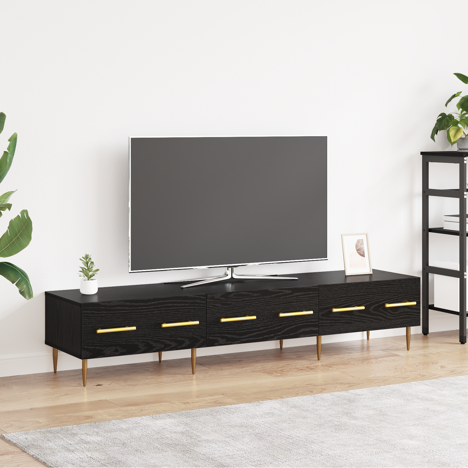 TV cabinet Black oak 150 x 36 x 30 cm