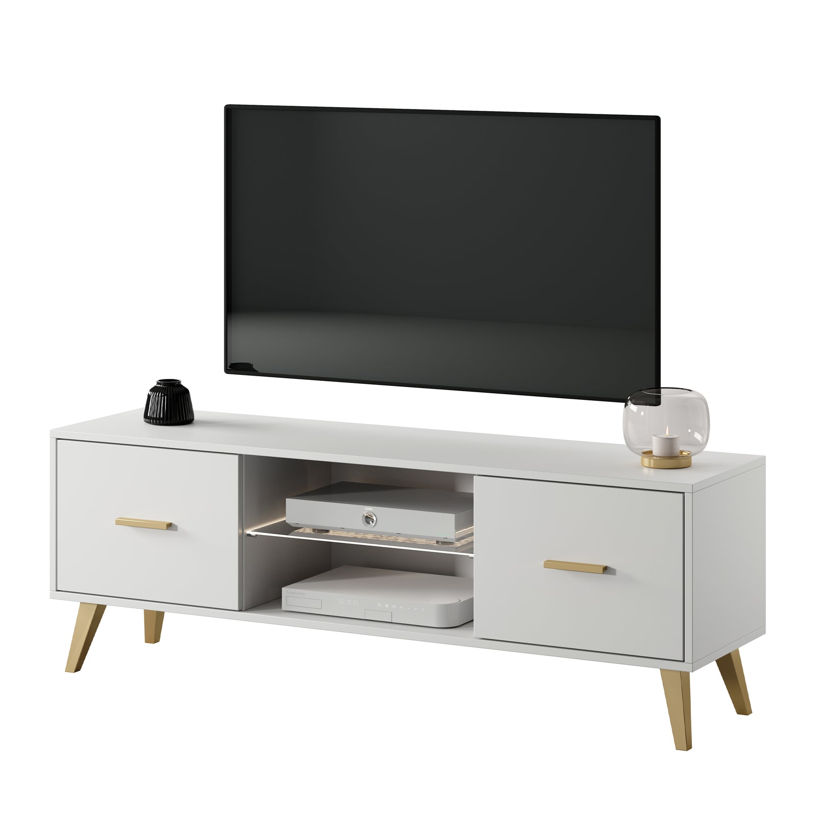 TV staliukas SAVONI, baltas, 140 cm