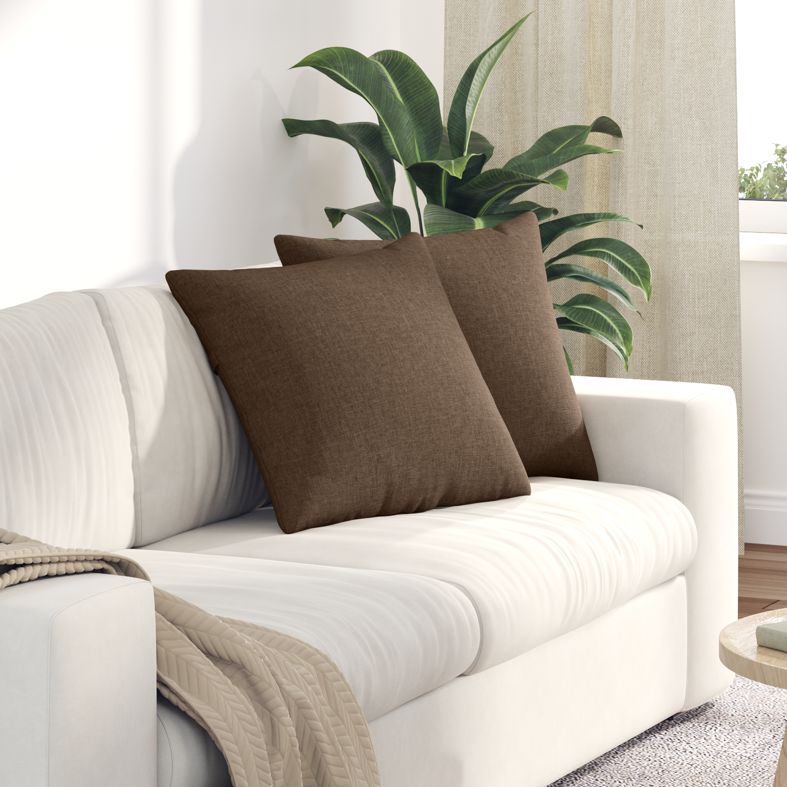 Sofa Pagalvės 2 pcs Ruda 50 x 50 cm audinys
