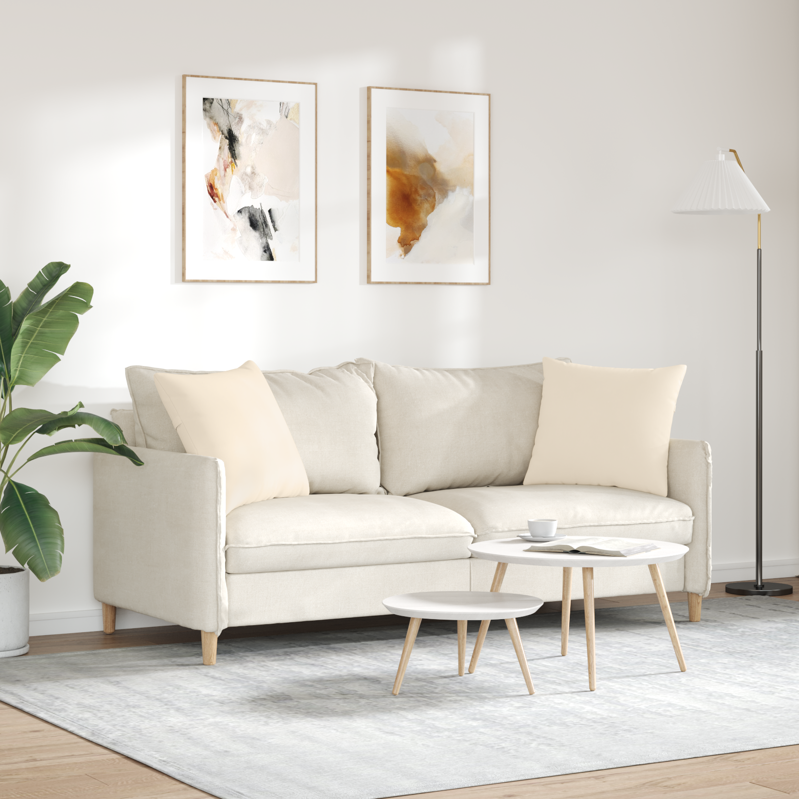 Sofa Pagalvės 2 pcs Smėlio 50 x 50 cm audinys