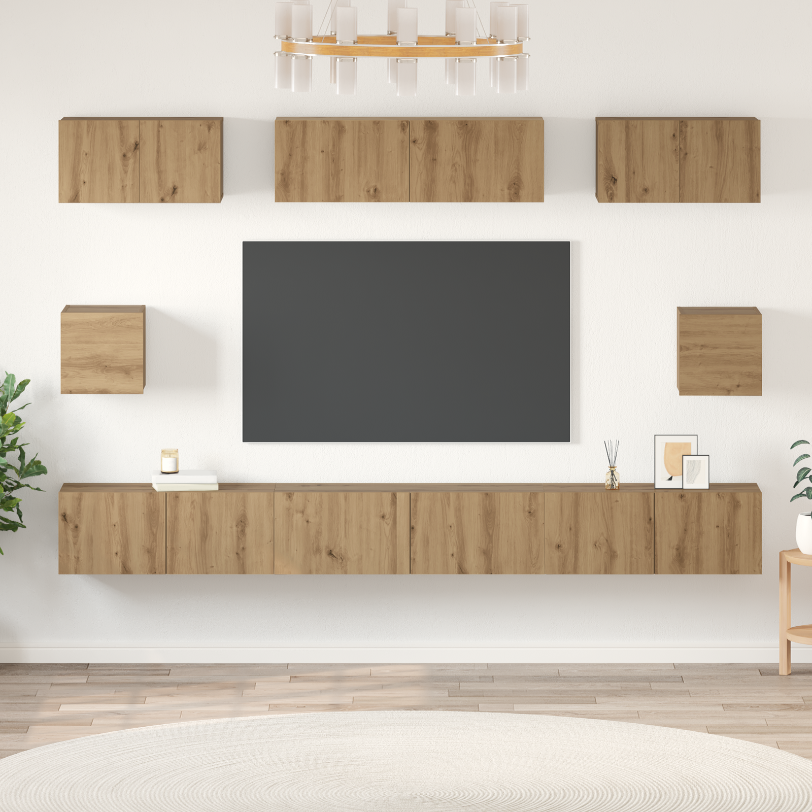 TV skapīšu komplekts 8 gab. Amatnieku ozols