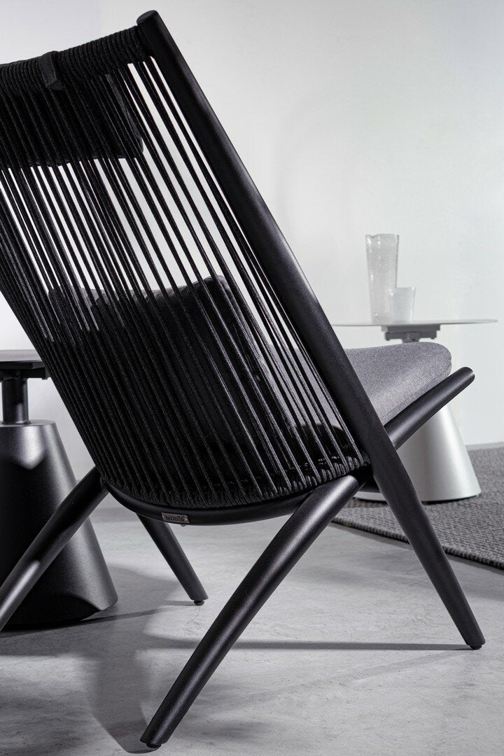 ALOHA lounge chair, black, rope