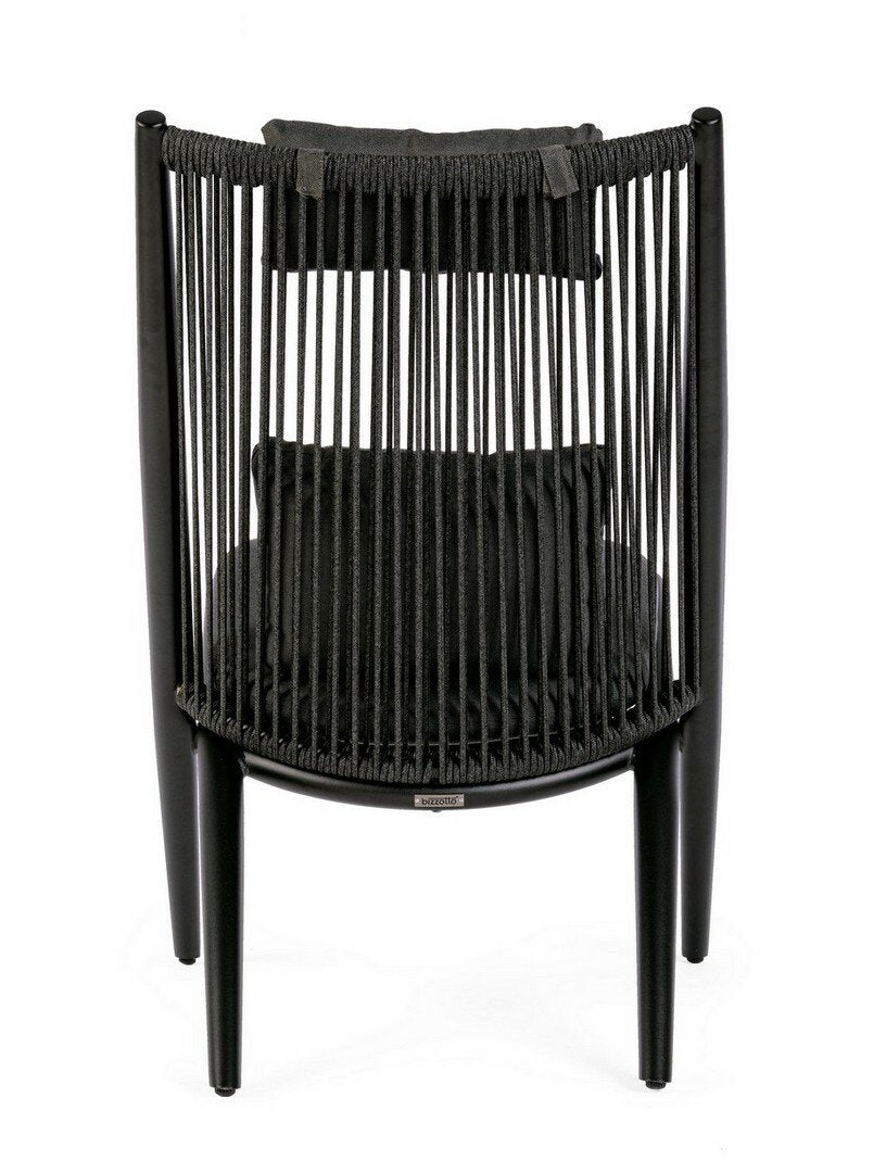ALOHA lounge chair, black, rope