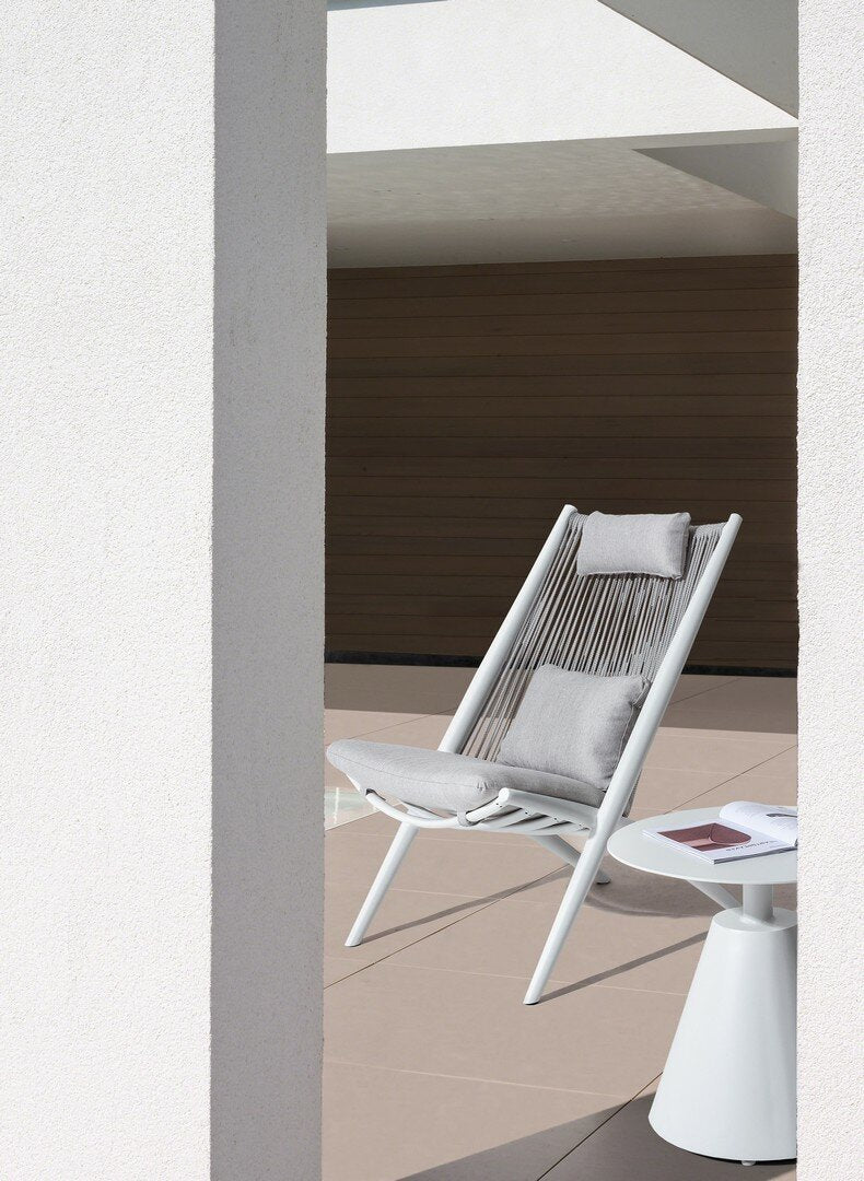 ALOHA lounge chair, white, rope