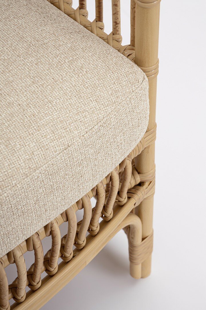 Sofa ADELMA, rattan effect, rope