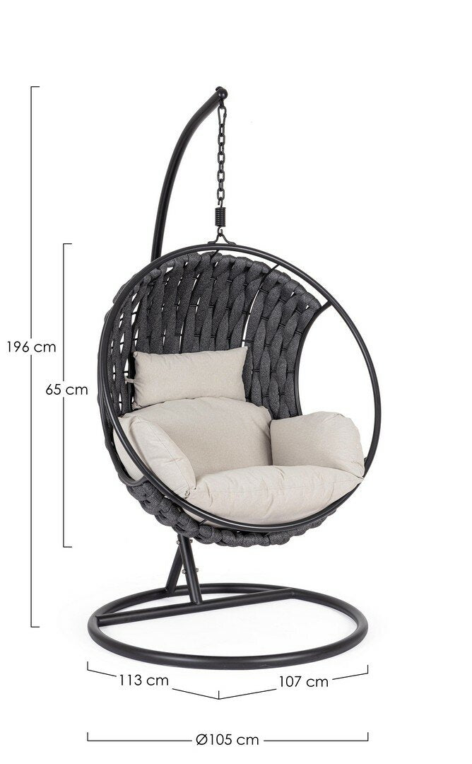 Hanging armchair GALAPAGOS, black