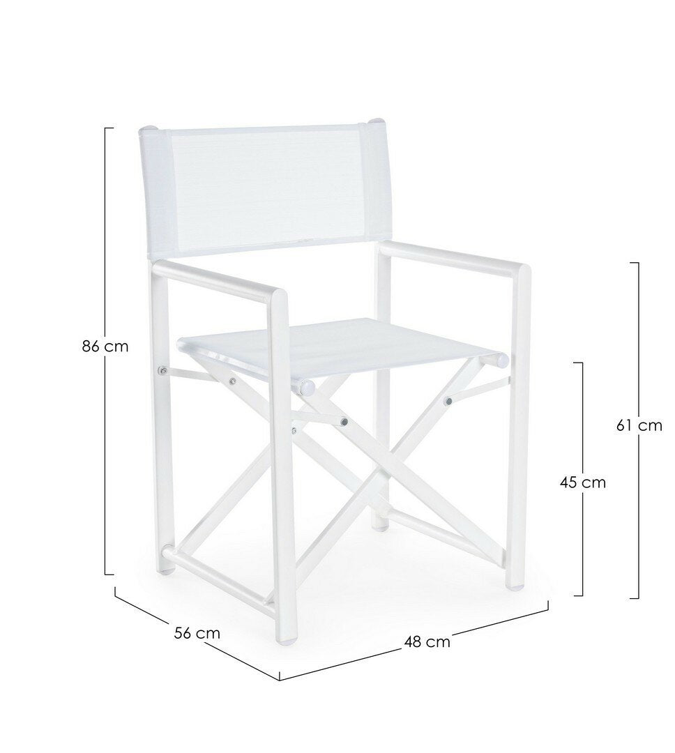 Folding chair TAYLOR, white, textilene