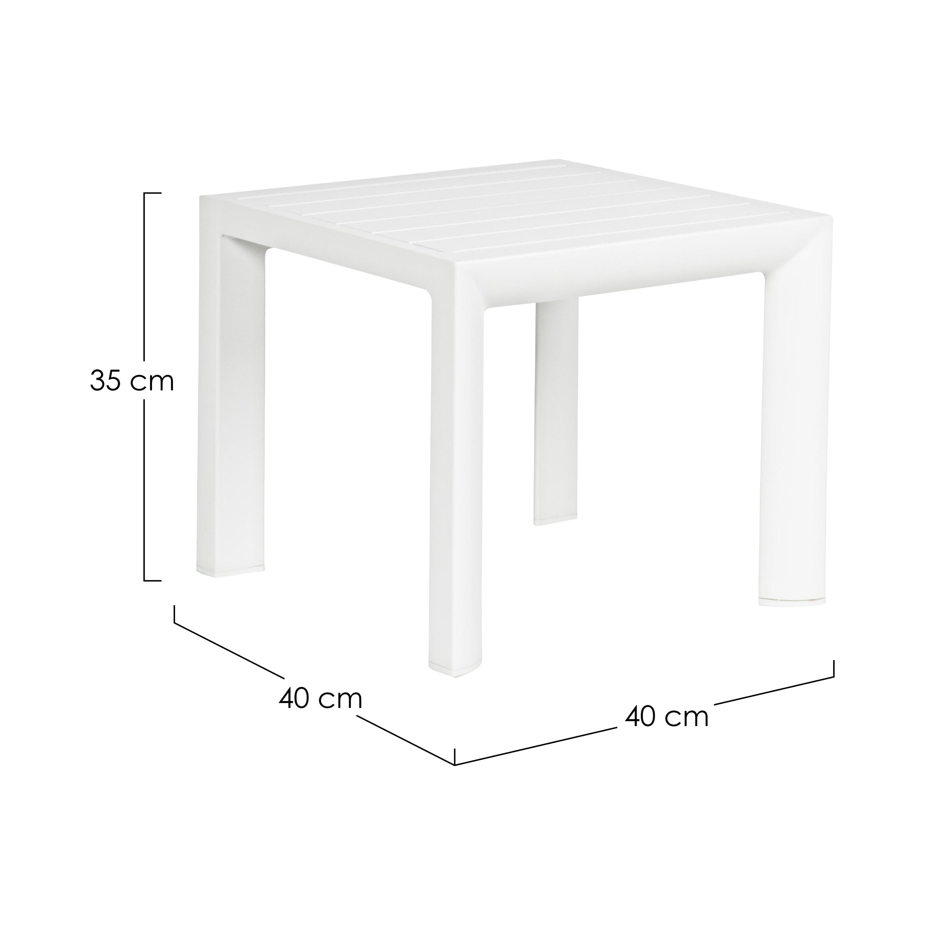CRUISE lauko kavos staliukas, 40x40cm, baltas