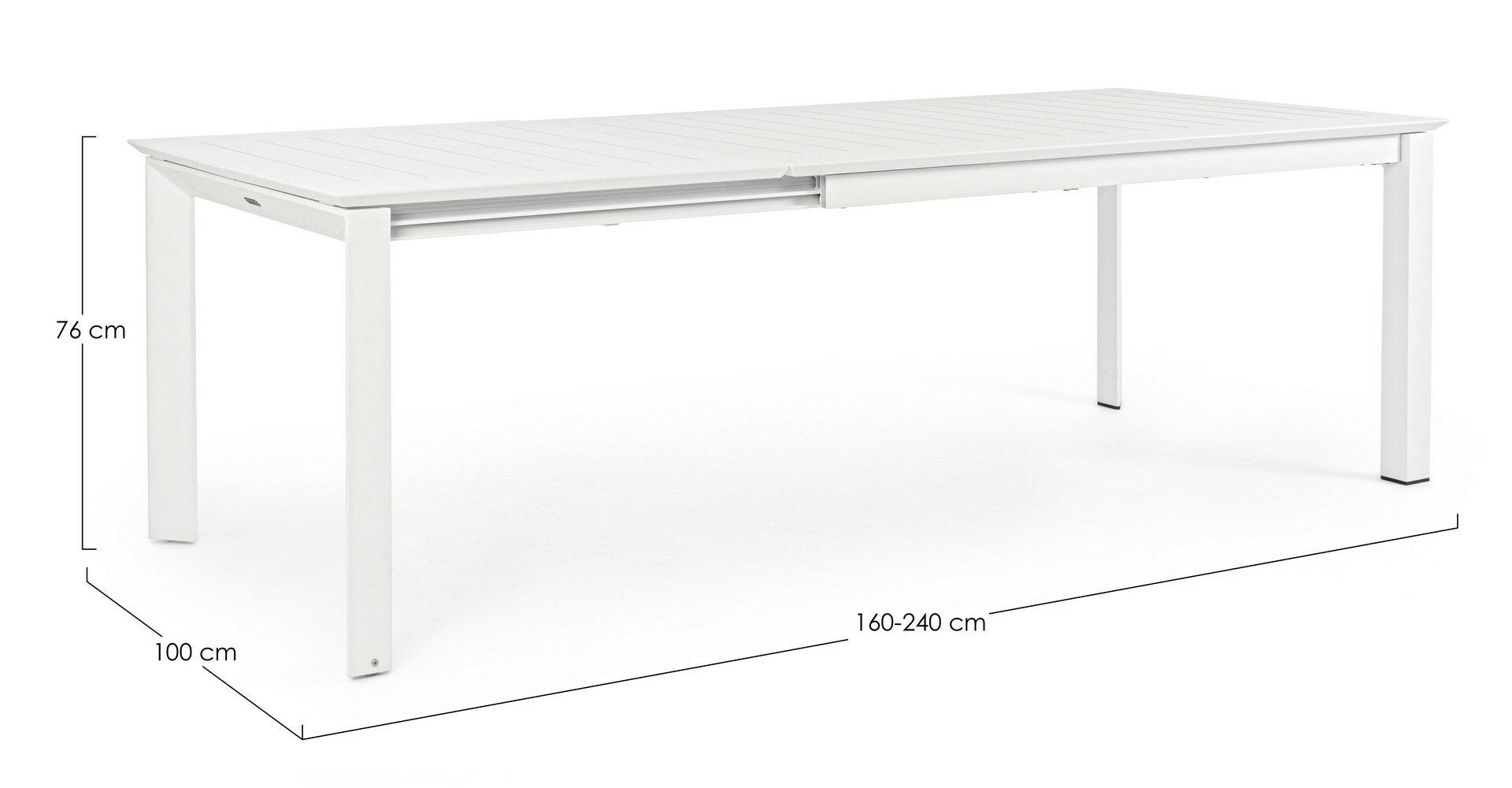 Izvelkams galds KONNOR, balts, 160-240 cm