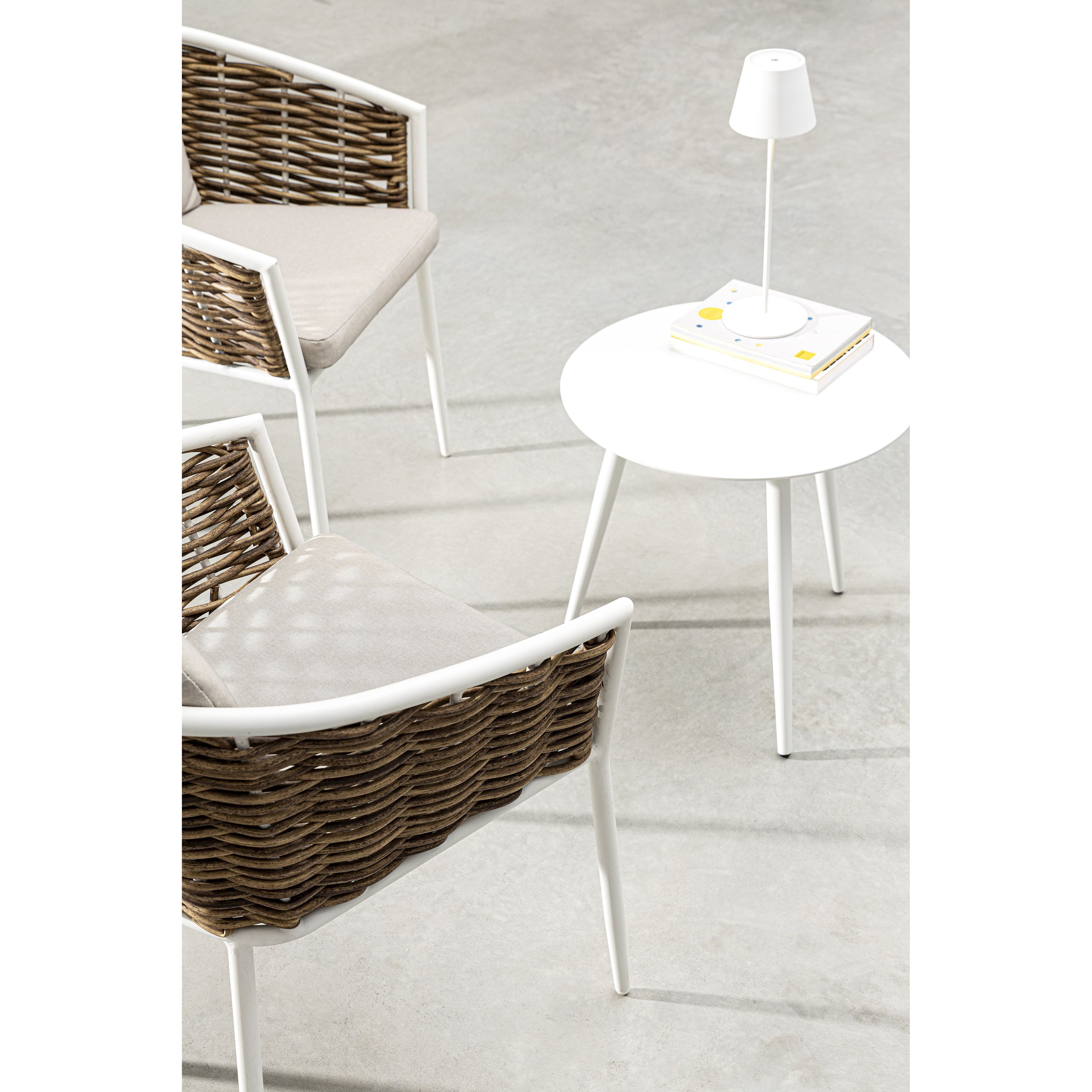 RIDLEY lauko kavos staliukas, Ø50cm, baltas