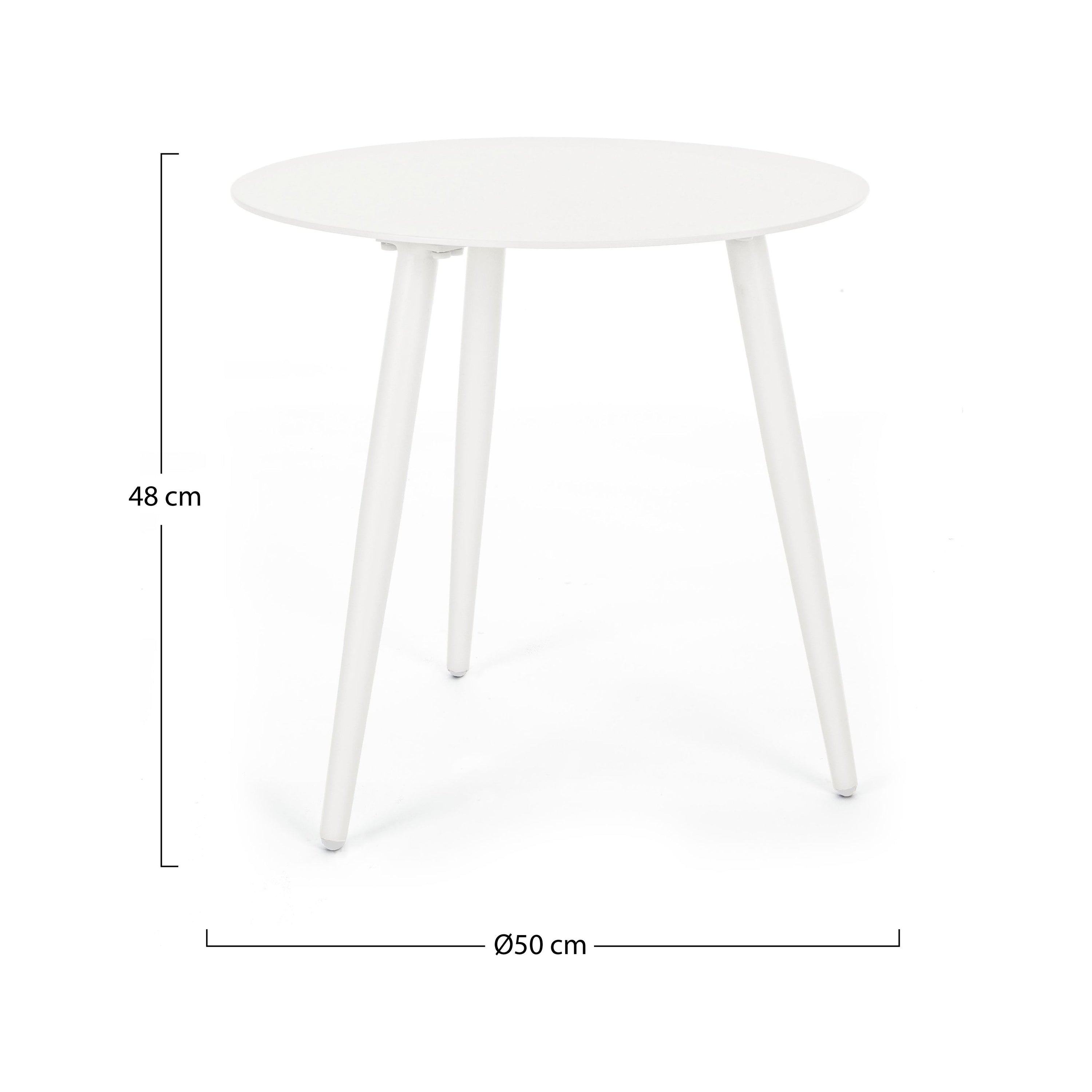 RIDLEY lauko kavos staliukas, Ø50cm, baltas
