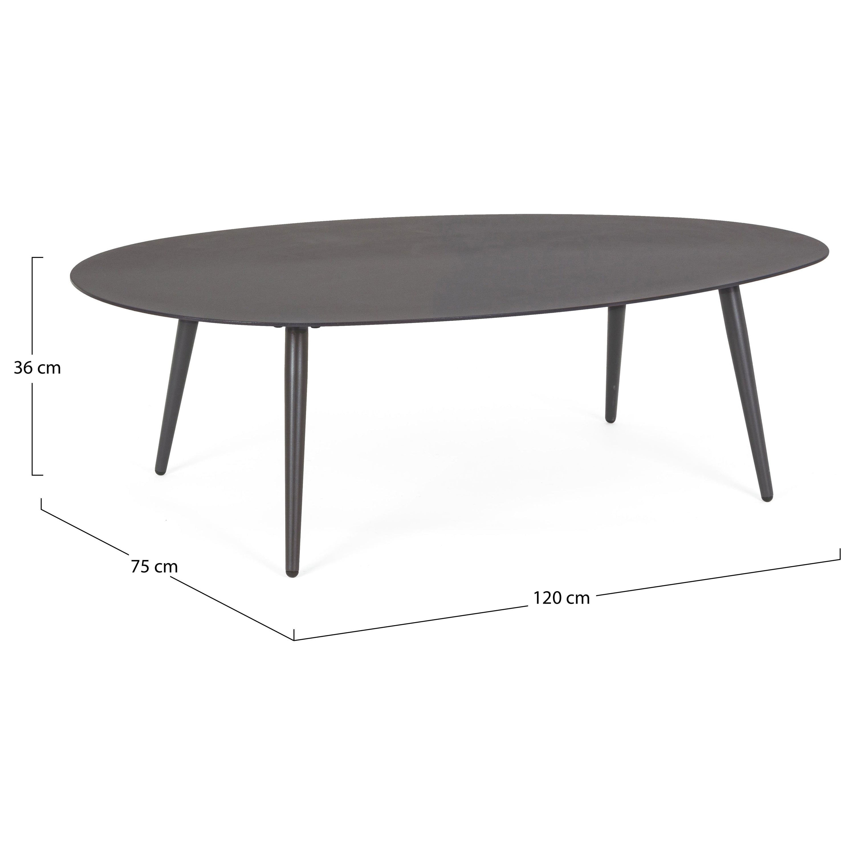 RIDLEY lauko kavos staliukas, 120X75cm, tamsiai pilkas