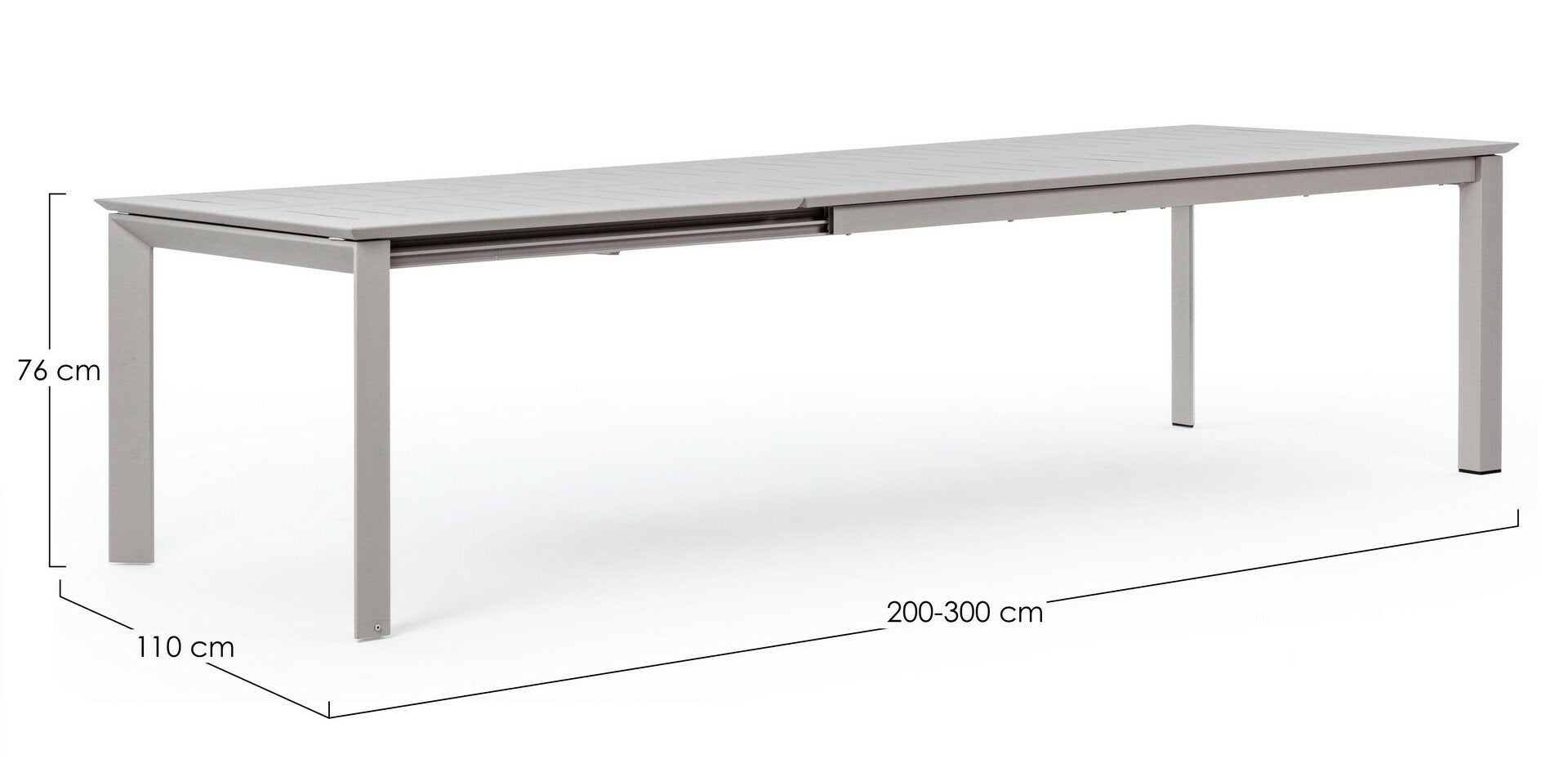 Extendable dining table KONNOR, oak, 200-300
