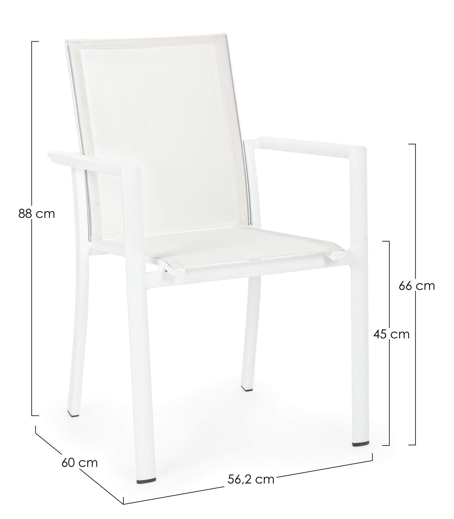 Lauko kėdė KONNOR, balta, su porankiais