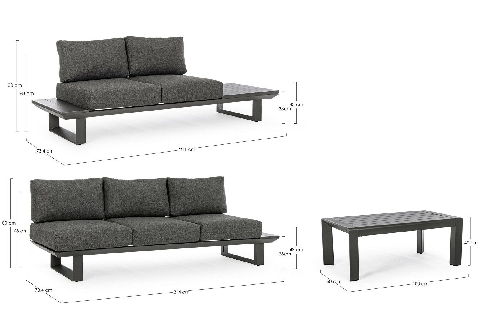 Corner sofa KONNOR, anthracite