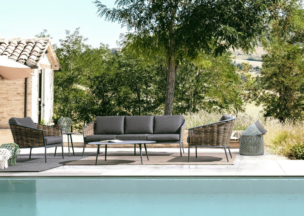Garden furniture set MARIBELA, anthracite, rope