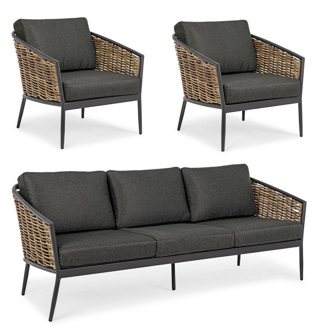 Garden furniture set MARIBELA, anthracite, rope