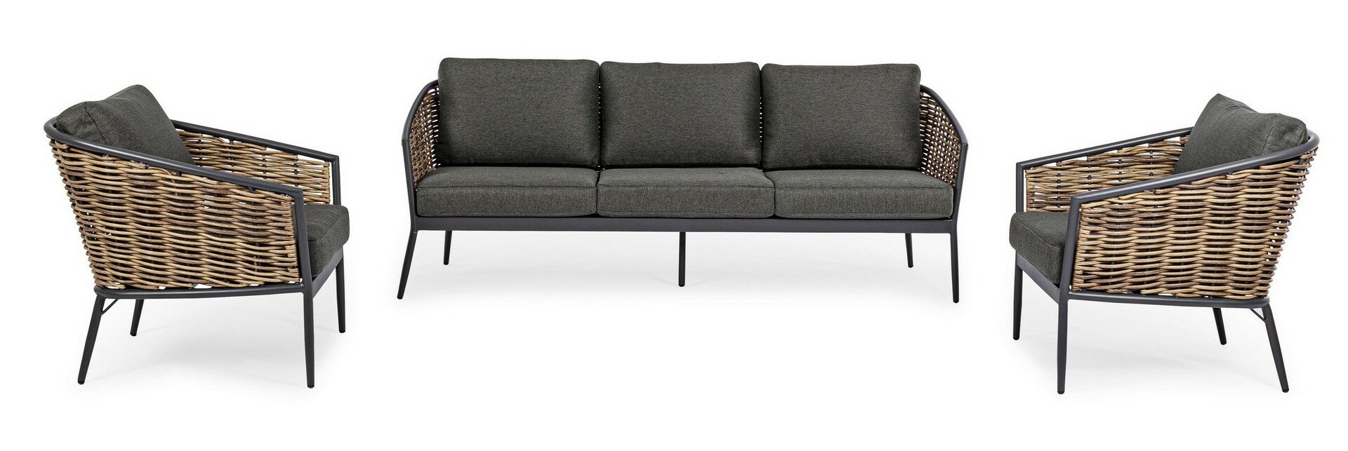 Garden furniture set MARIBELA, anthracite, rope
