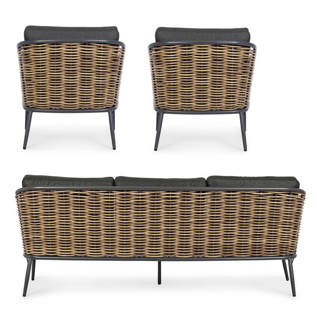 Garden furniture set MARIBELA, anthracite, rope