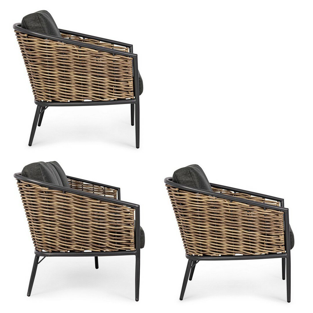 Garden furniture set MARIBELA, anthracite, rope