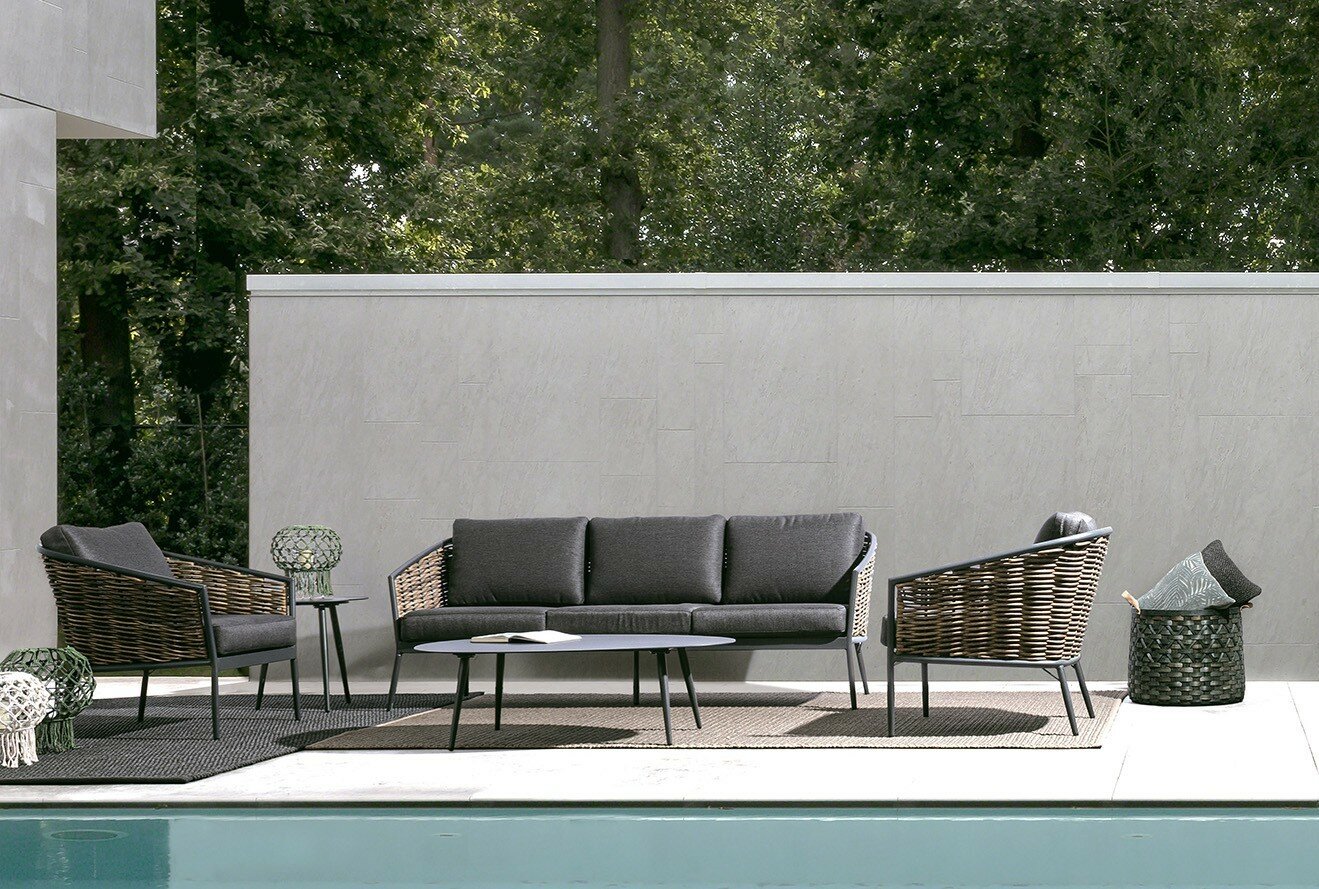 Garden furniture set MARIBELA, anthracite, rope
