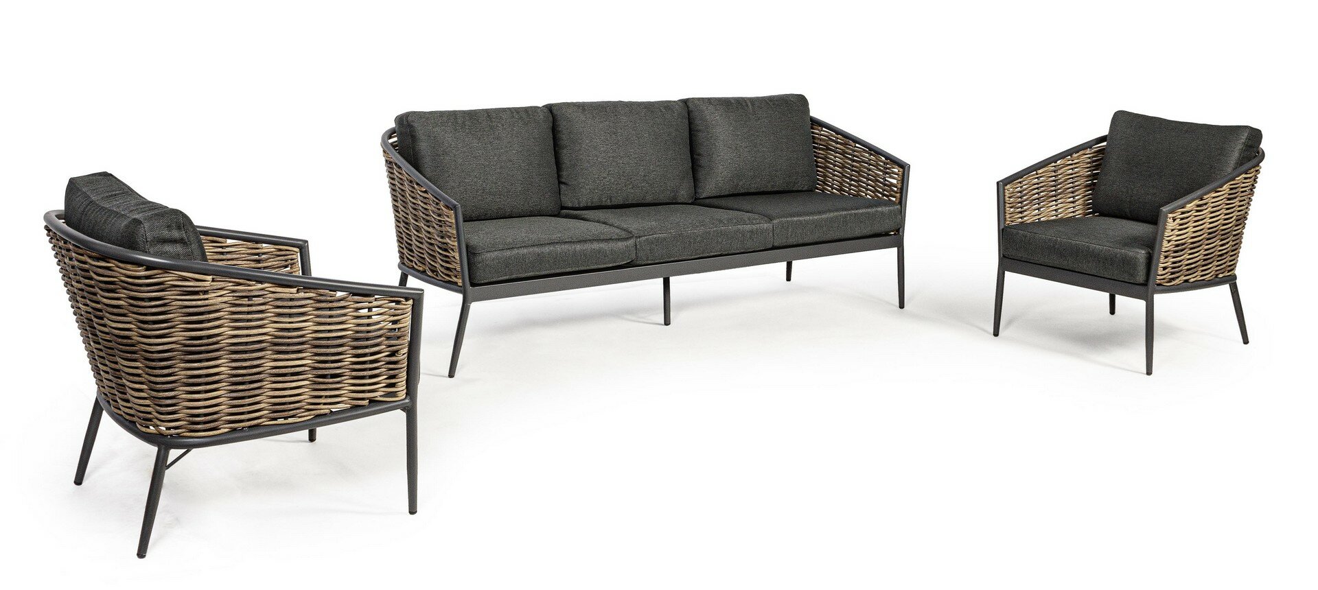 Garden furniture set MARIBELA, anthracite, rope