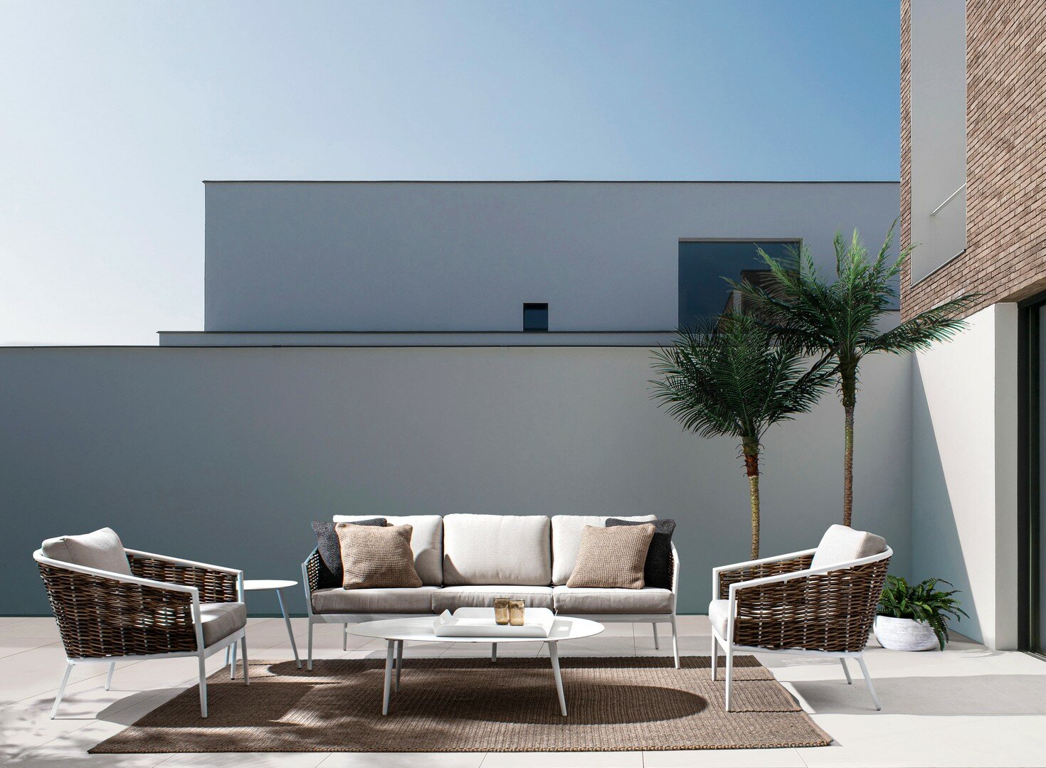 Garden set MARIBELA, white, rope
