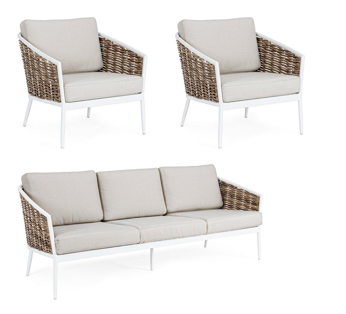Garden set MARIBELA, white, rope