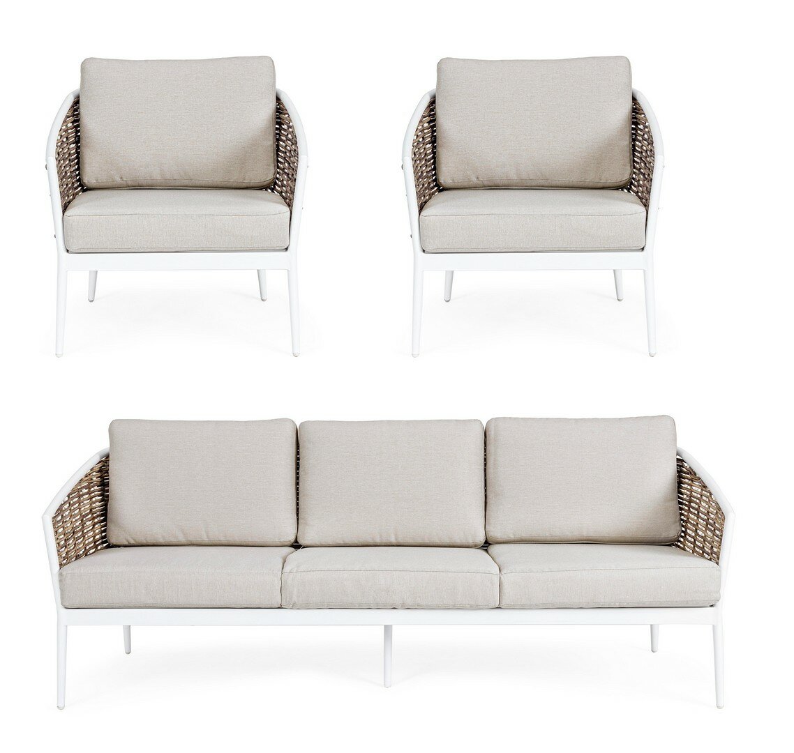 Garden set MARIBELA, white, rope