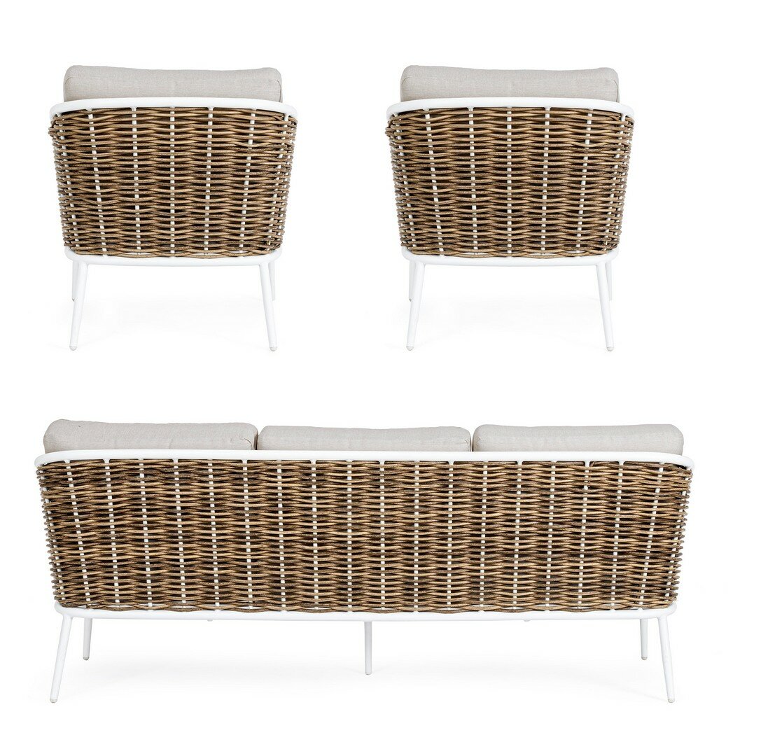 Garden set MARIBELA, white, rope
