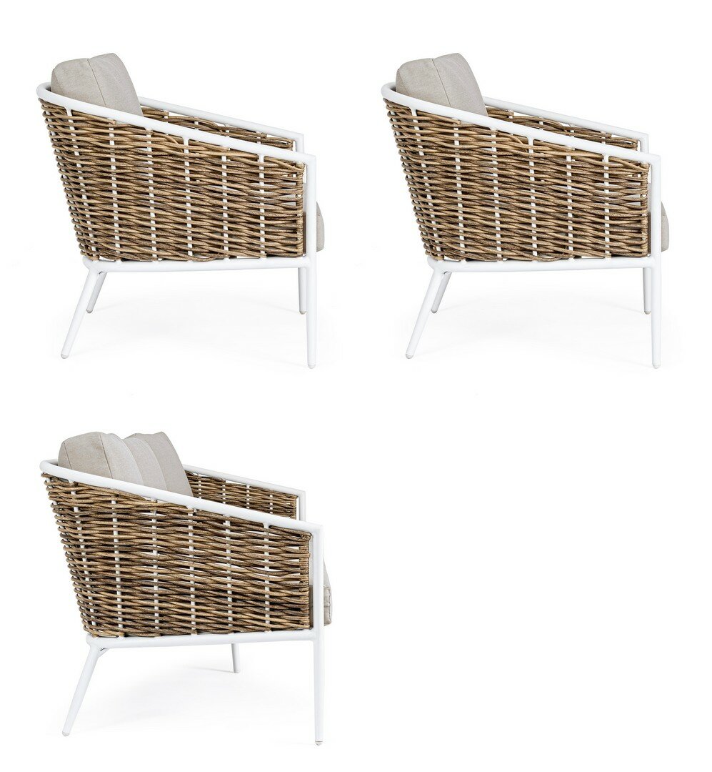 Garden set MARIBELA, white, rope