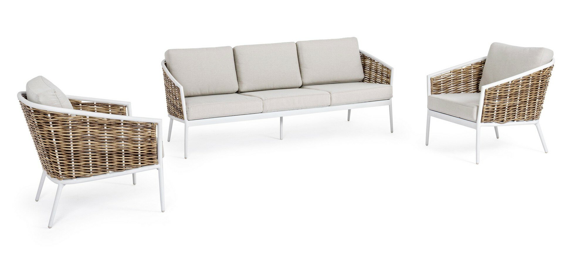 Garden set MARIBELA, white, rope