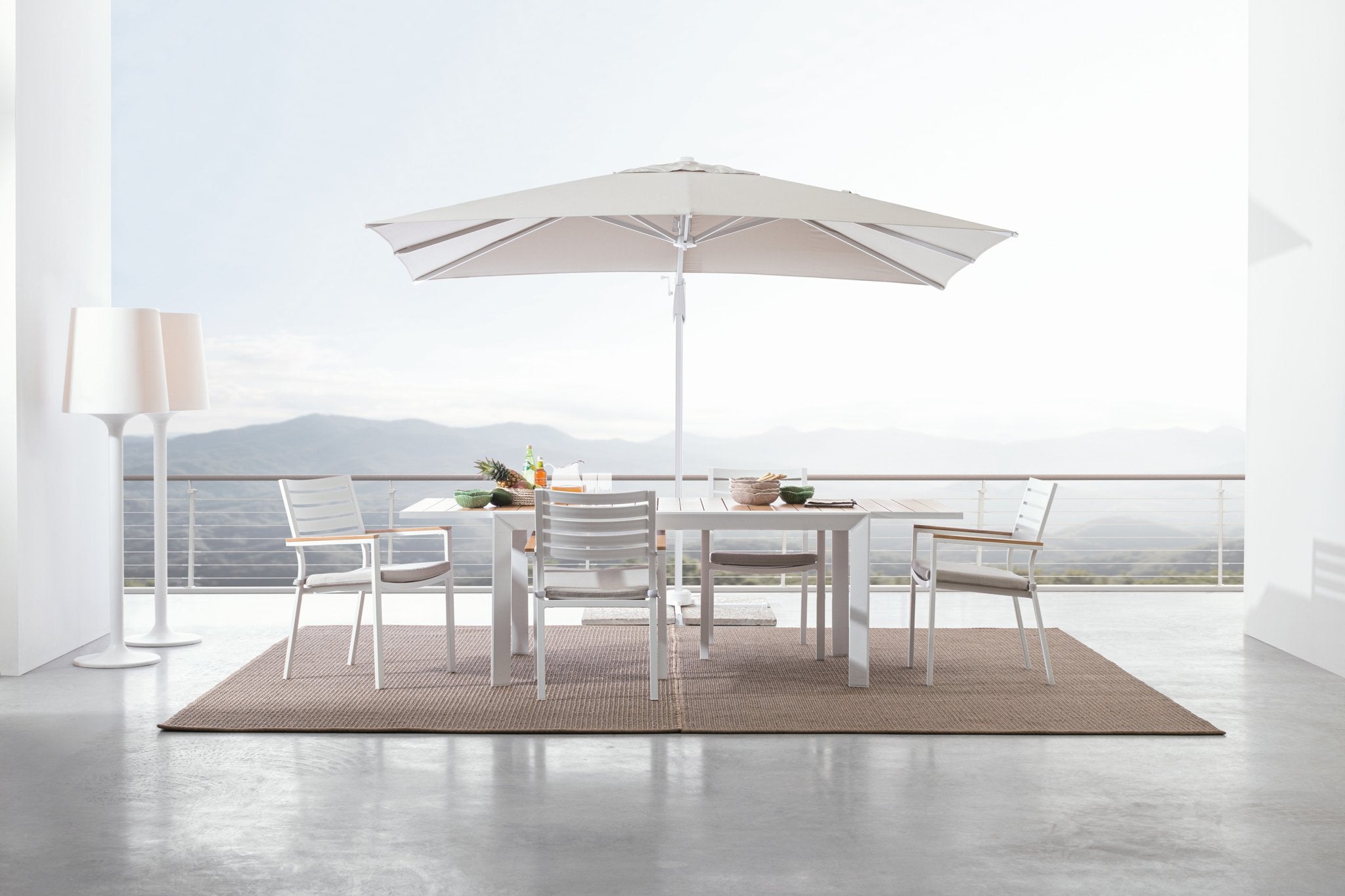 Išskleidžiamas lauko stalas BELMAR, baltas 160–240x100