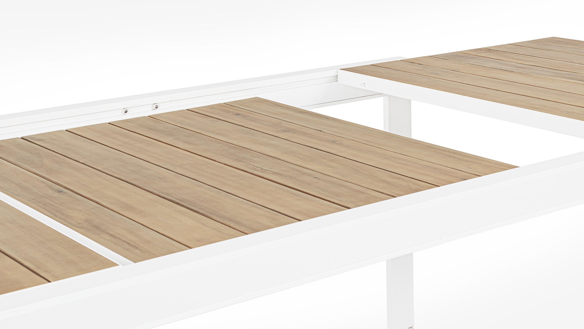 Išskleidžiamas lauko stalas BELMAR, baltas 160–240x100