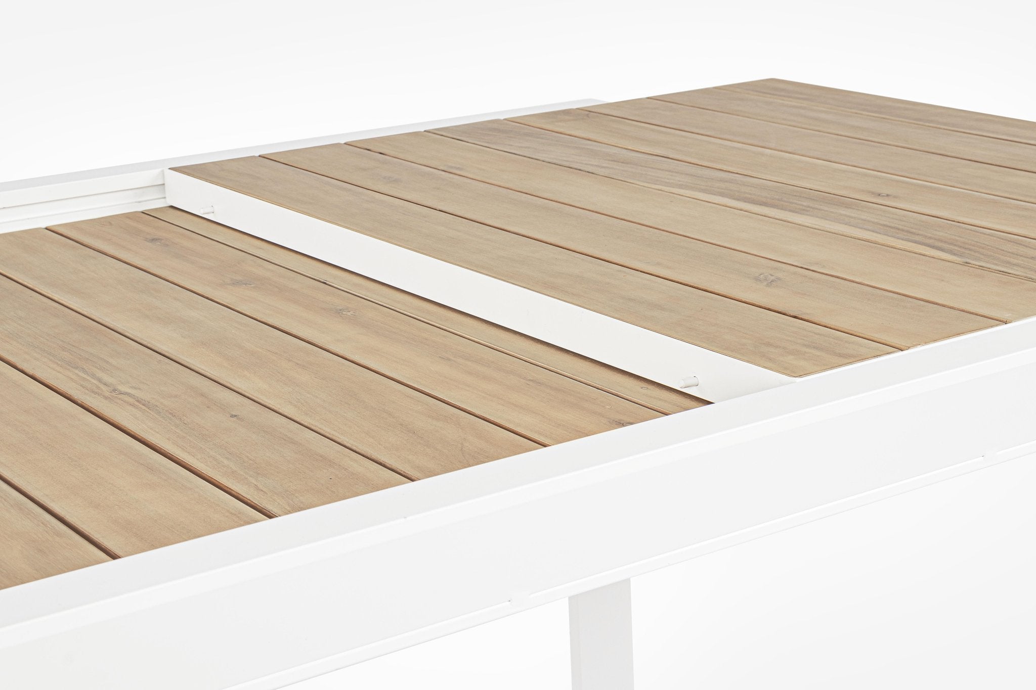 Išskleidžiamas lauko stalas BELMAR, baltas 160–240x100